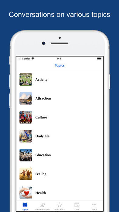 Emulate iPhone app English Conversation Ultimate using MyAndroid