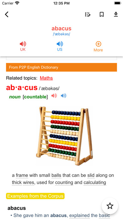 Emulate iPhone app English Dictionary - LDOCE using MyAndroid