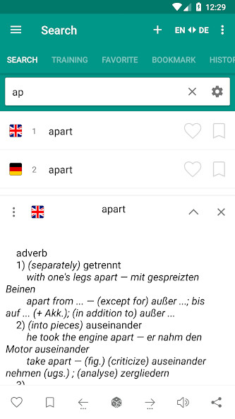 Run android online APK English - German  German - English dictionary from MyAndroid or emulate English - German  German - English dictionary using MyAndroid