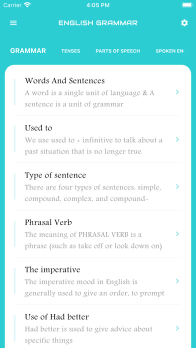 Emulate iPhone app English Grammar Book using MyAndroid Emulate iPhone app English Grammar Book using MyAndroid