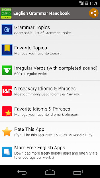 Run android online APK English Grammar Handbook from MyAndroid or emulate English Grammar Handbook using MyAndroid Run android online APK English Grammar Handbook from MyAndroid or emulate English Grammar Handbook using MyAndroid