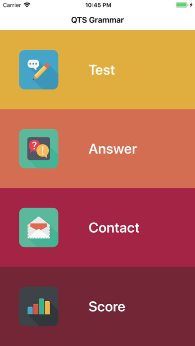 Emulate iPhone app English Grammar-QTS,IETLS,TOFL using MyAndroid