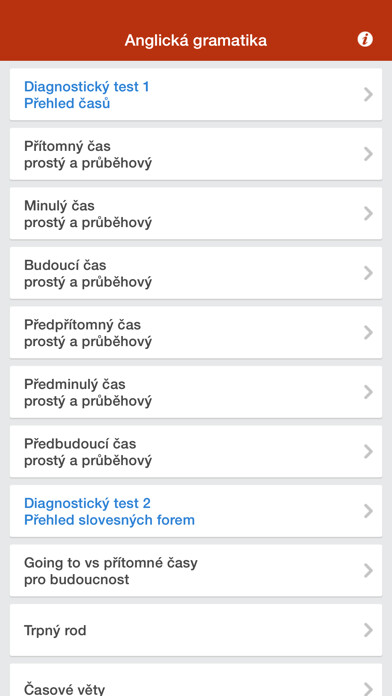 Emulate iPhone app English grammar: tenses using MyAndroid