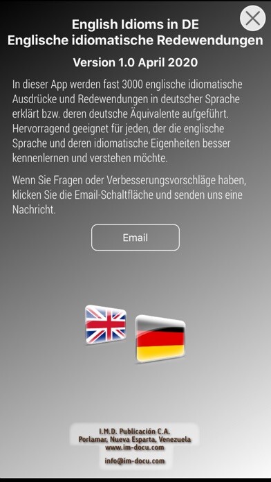 Emulate iPhone app English Idioms in DE using MyAndroid