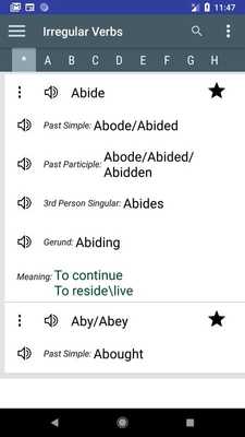 Emulate Android APK English irregular Verbs - three forms of verb Emulate Android APK English irregular Verbs - three forms of verb