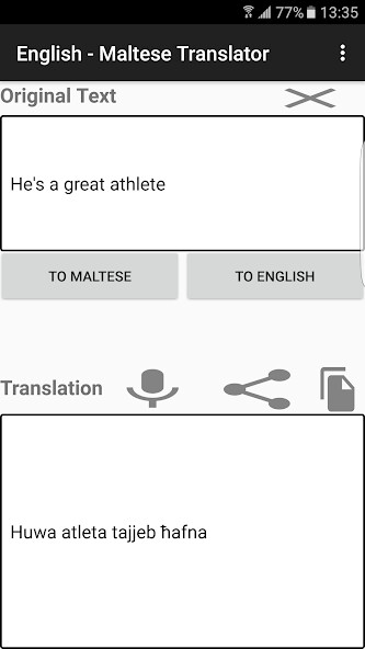Emulate Android APK English Maltese Translator