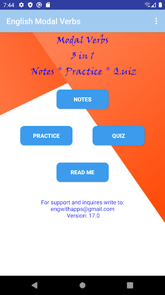 Emulate Android APK English Modal Verbs