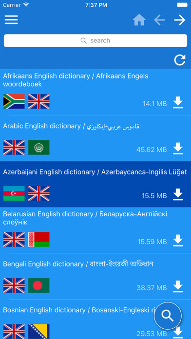 Emulate iPhone app English Multilingual dictionary using MyAndroid Emulate iPhone app English Multilingual dictionary using MyAndroid