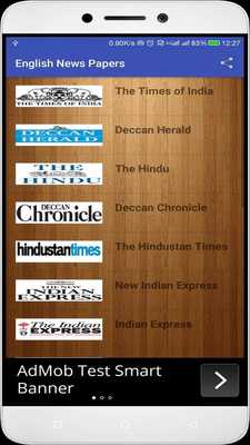 Emulate Android APK English Newspapers  Magazines App, EPapers,News