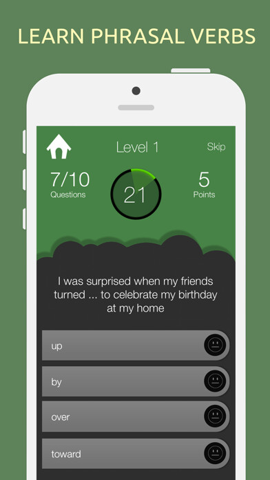 Emulate iPhone app English Phrasal Verb Quiz Test using MyAndroid Emulate iPhone app English Phrasal Verb Quiz Test using MyAndroid