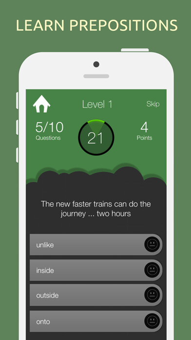 Emulate iPhone app English Prepositions Quiz Test using MyAndroid Emulate iPhone app English Prepositions Quiz Test using MyAndroid