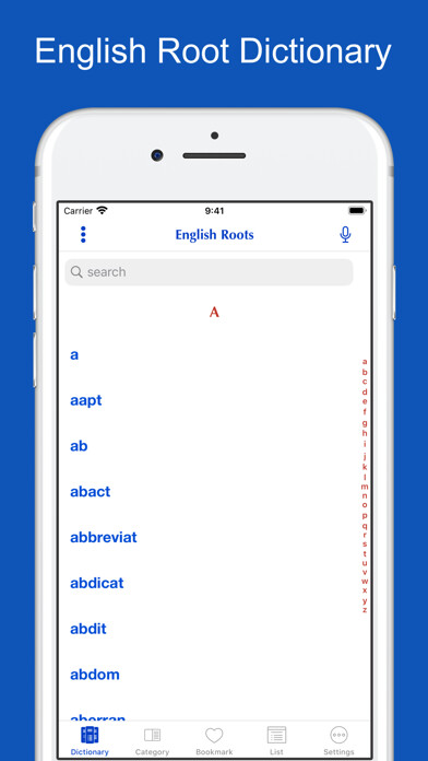 Emulate iPhone app English Root Dictionary using MyAndroid Emulate iPhone app English Root Dictionary using MyAndroid