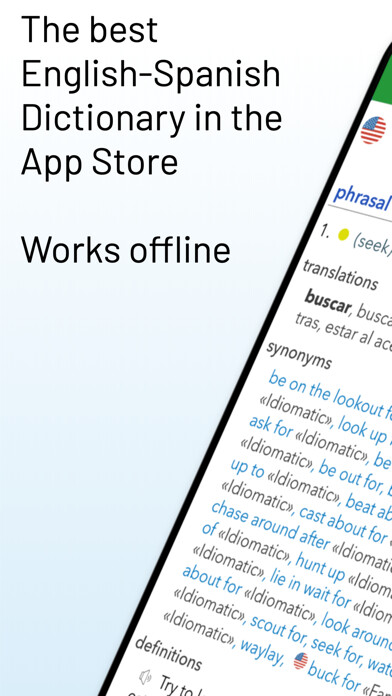 Emulate iPhone app English Spanish Dictionary G. using MyAndroid