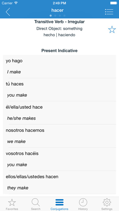 Emulate iPhone app English Spanish Verbs using MyAndroid Emulate iPhone app English Spanish Verbs using MyAndroid