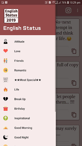 Run android online APK English Status 2020 from MyAndroid or emulate English Status 2020 using MyAndroid