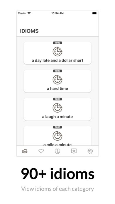 Emulate iPhone app English Time Idioms using MyAndroid