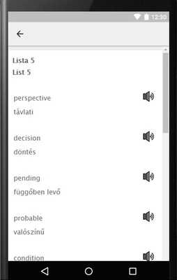 Emulate Android APK English to Magyar Vocabulary