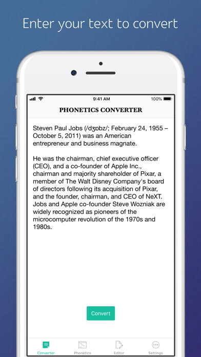 Emulate iPhone app English to Phonetics Converter using MyAndroid Emulate iPhone app English to Phonetics Converter using MyAndroid