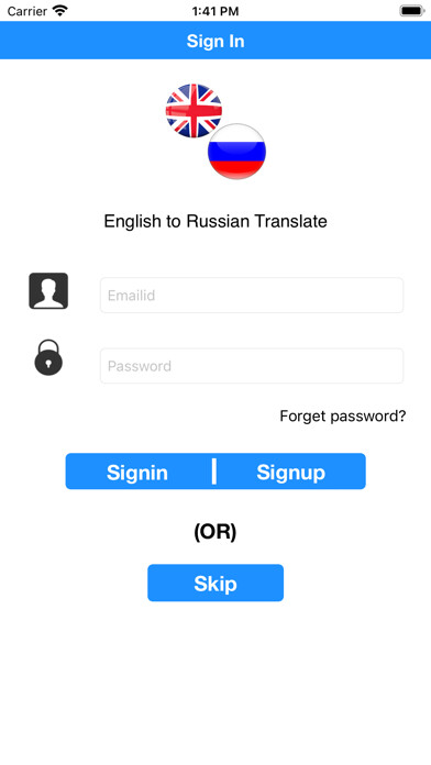 Emulate iPhone app English to Russian Translate using MyAndroid