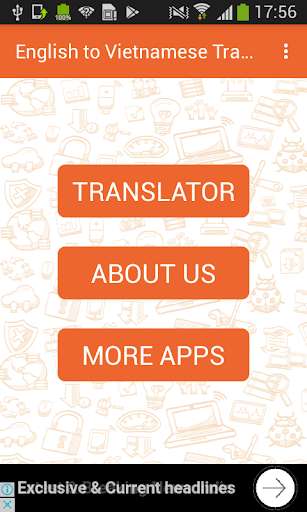 Run android online APK English to Vietnamese Translator and Vice Versa from MyAndroid or emulate English to Vietnamese Translator and Vice Versa using MyAndroid