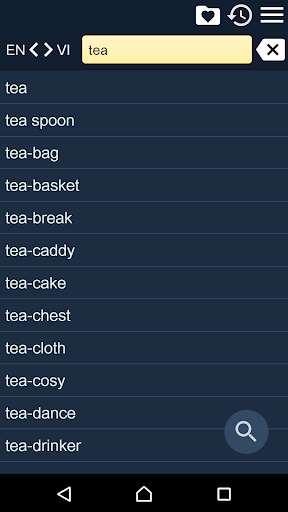 Run android online APK English Vietnamese Dict Free from MyAndroid or emulate English Vietnamese Dict Free using MyAndroid