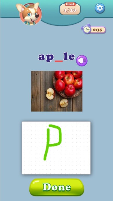 Emulate iPhone app English Word Learner:spell bee using MyAndroid