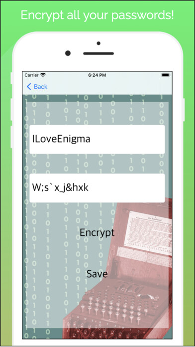 Emulate iPhone app ENIGMA MACHINE. using MyAndroid