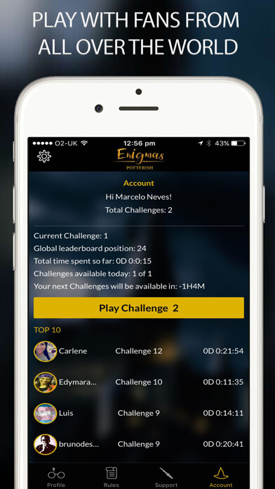 Emulate iPhone app Enigmas by Potterish (for Harry Potter fans) using MyAndroid Emulate iPhone app Enigmas by Potterish (for Harry Potter fans) using MyAndroid
