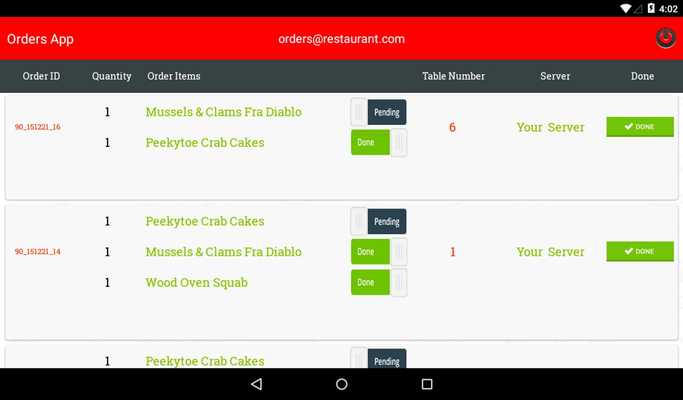 Emulate Android APK enjoyfood orders app