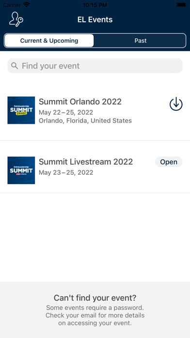 Emulate iPhone app EntreLeadership Events using MyAndroid