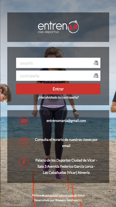 Emulate iPhone app Entreno LR using MyAndroid