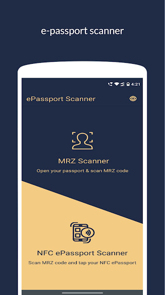 Run android online APK e-passport Scanner from MyAndroid or emulate e-passport Scanner using MyAndroid