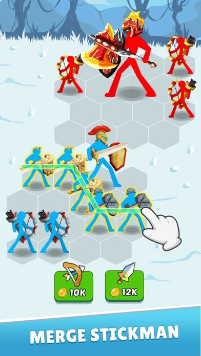 Emulate iPhone app Epic super stickman merge using MyAndroid