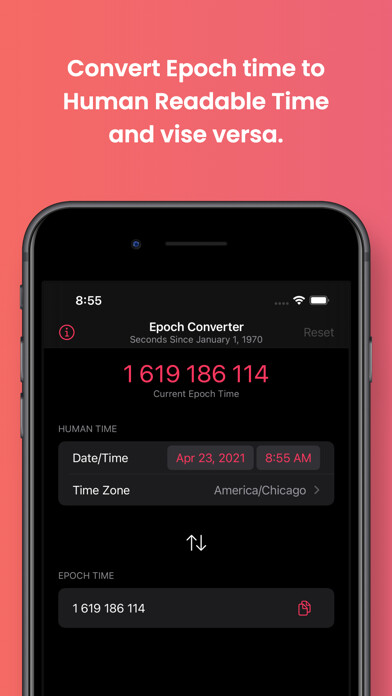 Emulate iPhone app Epoch Time Converter using MyAndroid Emulate iPhone app Epoch Time Converter using MyAndroid