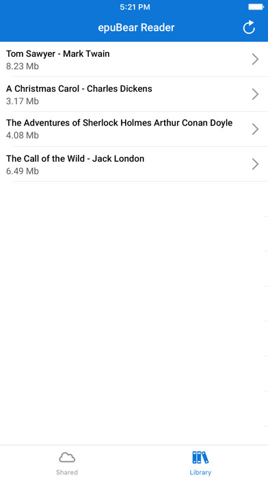 Emulate iPhone app epuBear Reader using MyAndroid