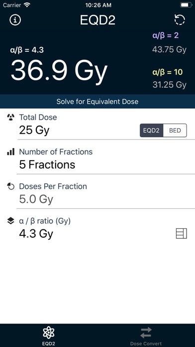 Emulate iPhone app EQD2 Calculator using MyAndroid Emulate iPhone app EQD2 Calculator using MyAndroid