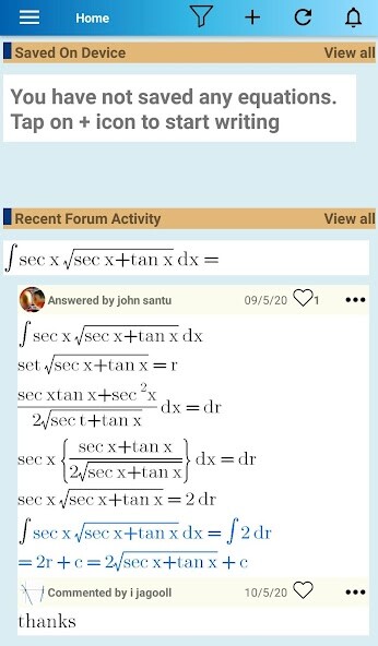 Run android online APK Equation Editor and QA Forum from MyAndroid or emulate Equation Editor and QA Forum using MyAndroid