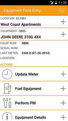 Emulate Android APK Equipment Field Entry