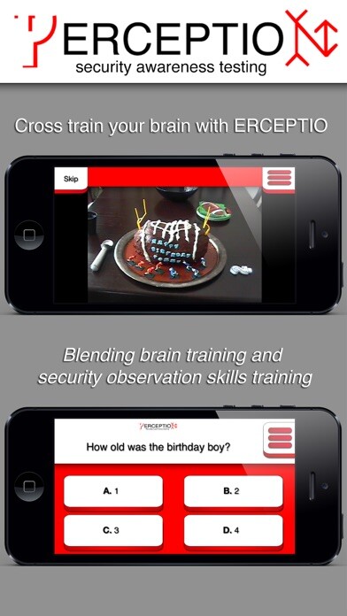 Emulate iPhone app ERCEPTIO - Cross train your brain! Test your perception and security observation skills with real video and audio clips from everyday life. using MyAndroid Emulate iPhone app ERCEPTIO - Cross train your brain! Test your perception and security observation skills with real video and audio clips from everyday life. using MyAndroid