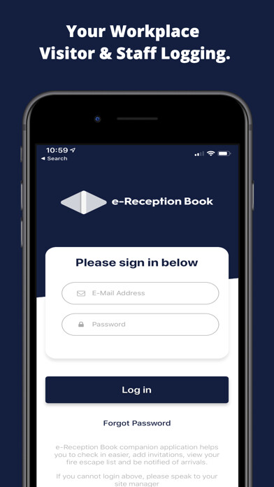 Emulate iPhone app e-Reception Book Companion using MyAndroid