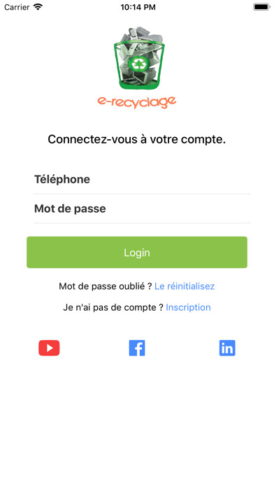 Emulate iPhone app E-Recyclage using MyAndroid