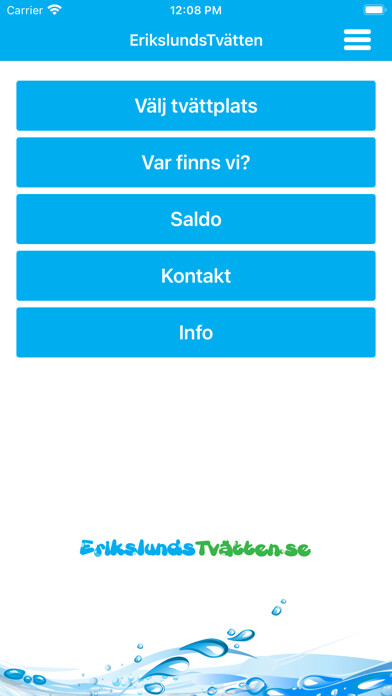 Emulate iPhone app ErikslundsTvätten using MyAndroid