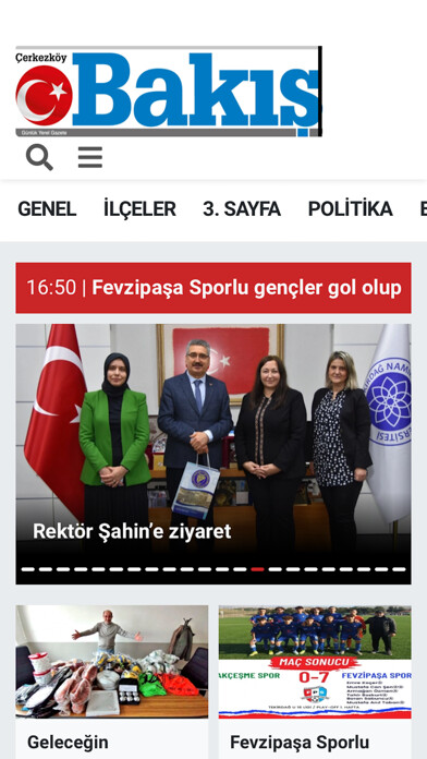 Emulate iPhone app Çerkezköy Bakış Gazetesi using MyAndroid