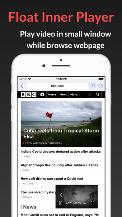Emulate iPhone app ESBrowser - Float Video Player using MyAndroid