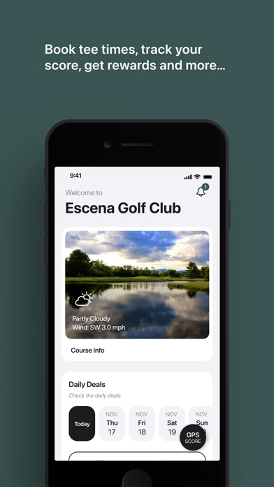 Emulate iPhone app Escena Golf Club Tee Times using MyAndroid Emulate iPhone app Escena Golf Club Tee Times using MyAndroid