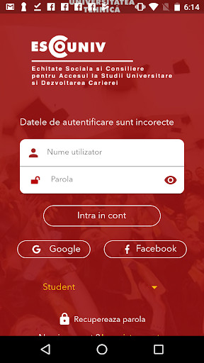Run android online APK ESCOUNIV - Aplicatie Studenti from MyAndroid or emulate ESCOUNIV - Aplicatie Studenti using MyAndroid