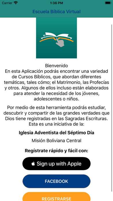 Emulate iPhone app Escuela Bíblica Virtual using MyAndroid Emulate iPhone app Escuela Bíblica Virtual using MyAndroid