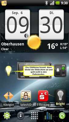 Emulate Android APK esdaSOs ScreenOn-Widget