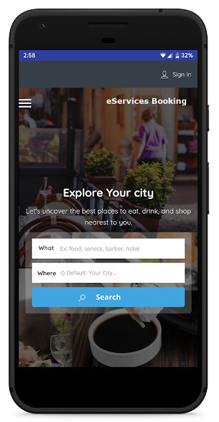 Run android online APK E Services Booking from MyAndroid or emulate E Services Booking using MyAndroid