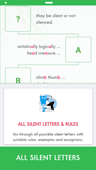Run android online APK eSilence: SilentLetters in Eng from MyAndroid or emulate eSilence: SilentLetters in Eng using MyAndroid